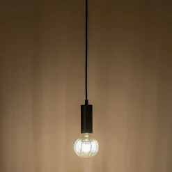 Suspension électrifiée en fer D10x150cm - noir