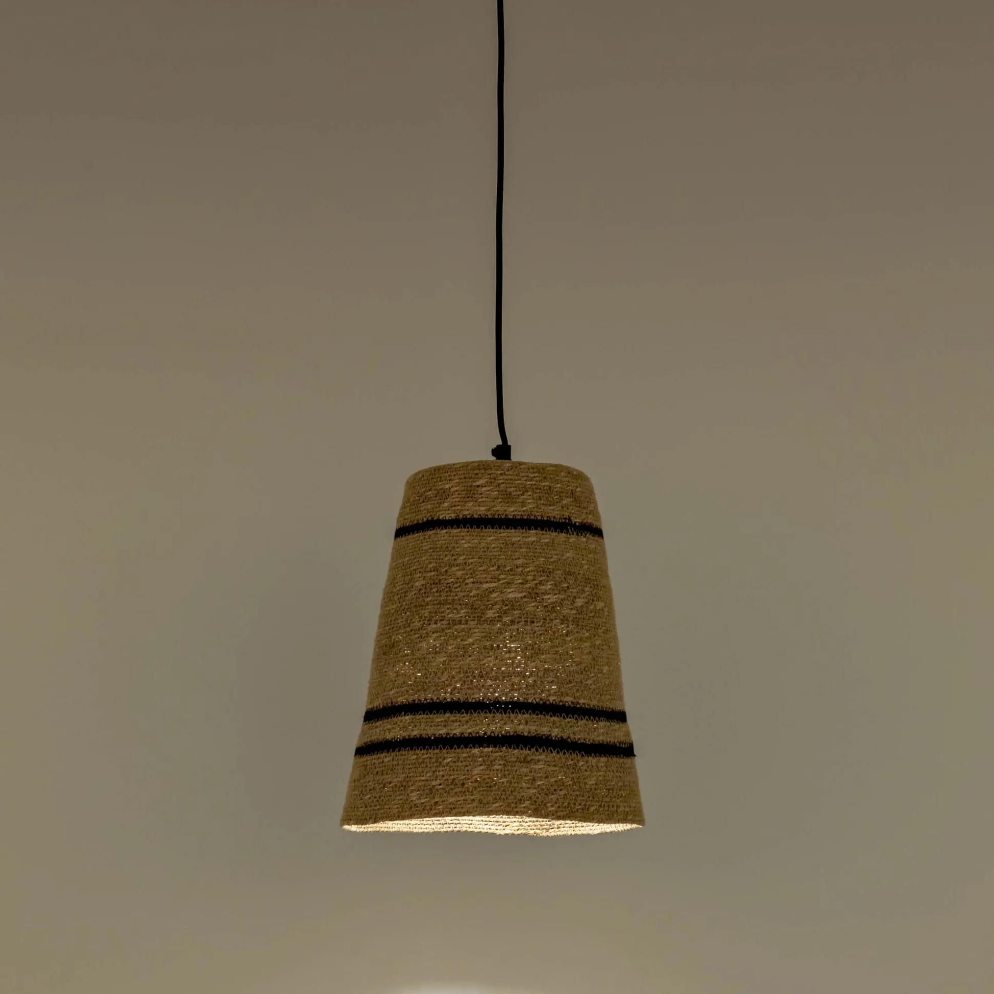 Suspension électrifiée en jonc de mer D25cm - naturel