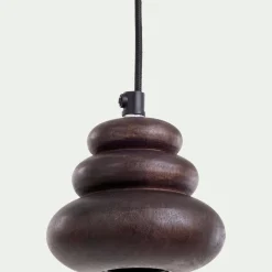 Suspension électrifiée en manguier H10cm - naturel