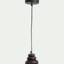 Suspension électrifiée en manguier H10cm - naturel