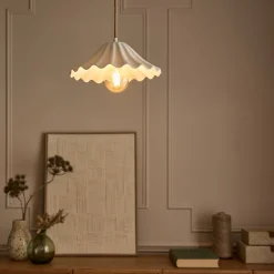 Suspension électrifiée en porcelaine D30cm - blanc