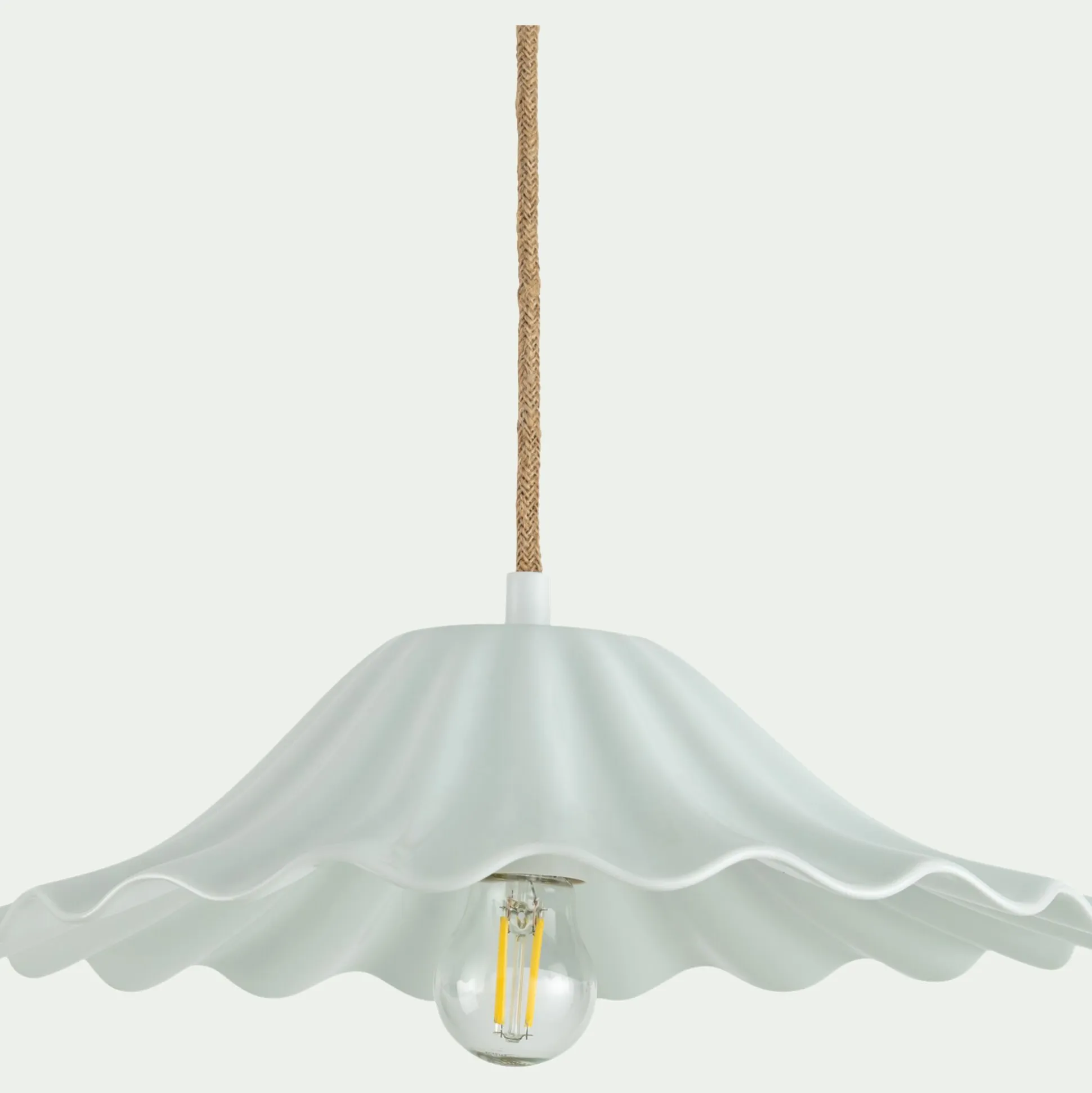 Suspension électrifiée en porcelaine D30cm - blanc