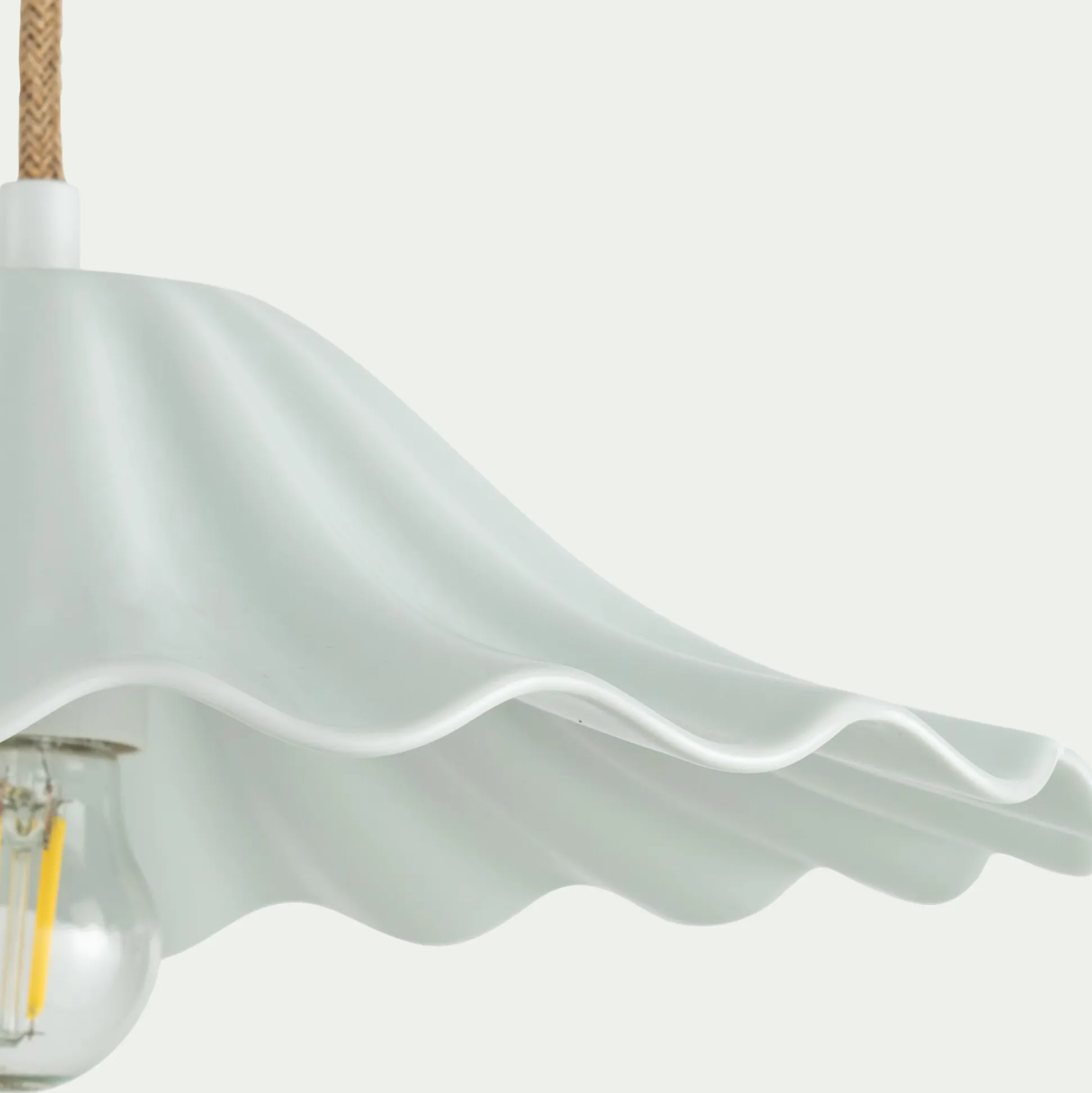 Suspension électrifiée en porcelaine D30cm - blanc