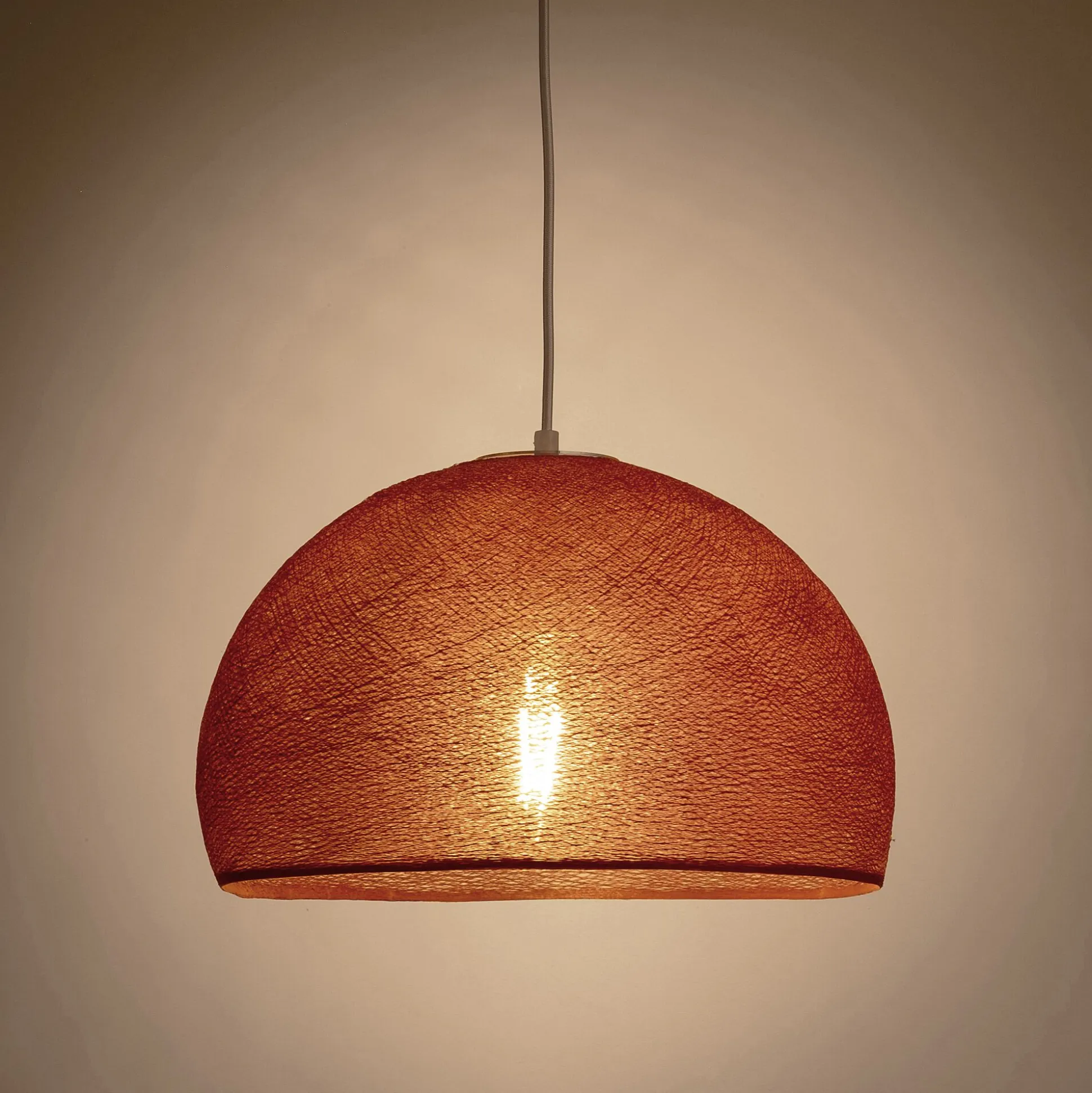Suspension électrifiée en tissu D38cm - cuivre tanné