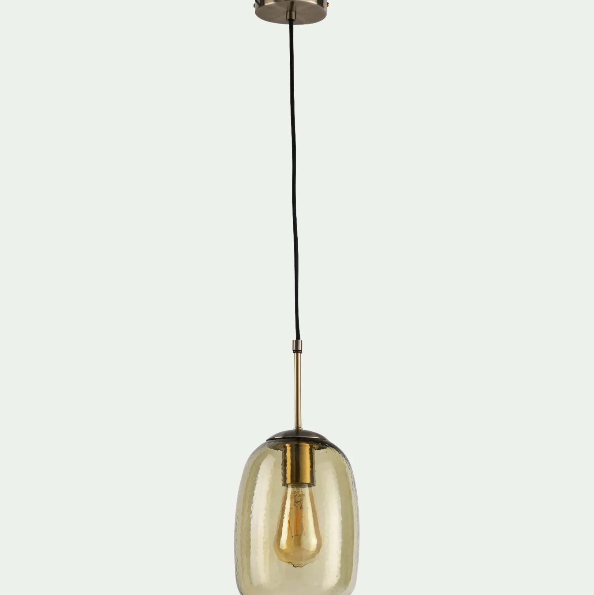 Suspension électrifiée en verre D15,5cm - vert