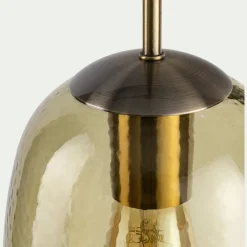 Suspension électrifiée en verre D15,5cm - vert