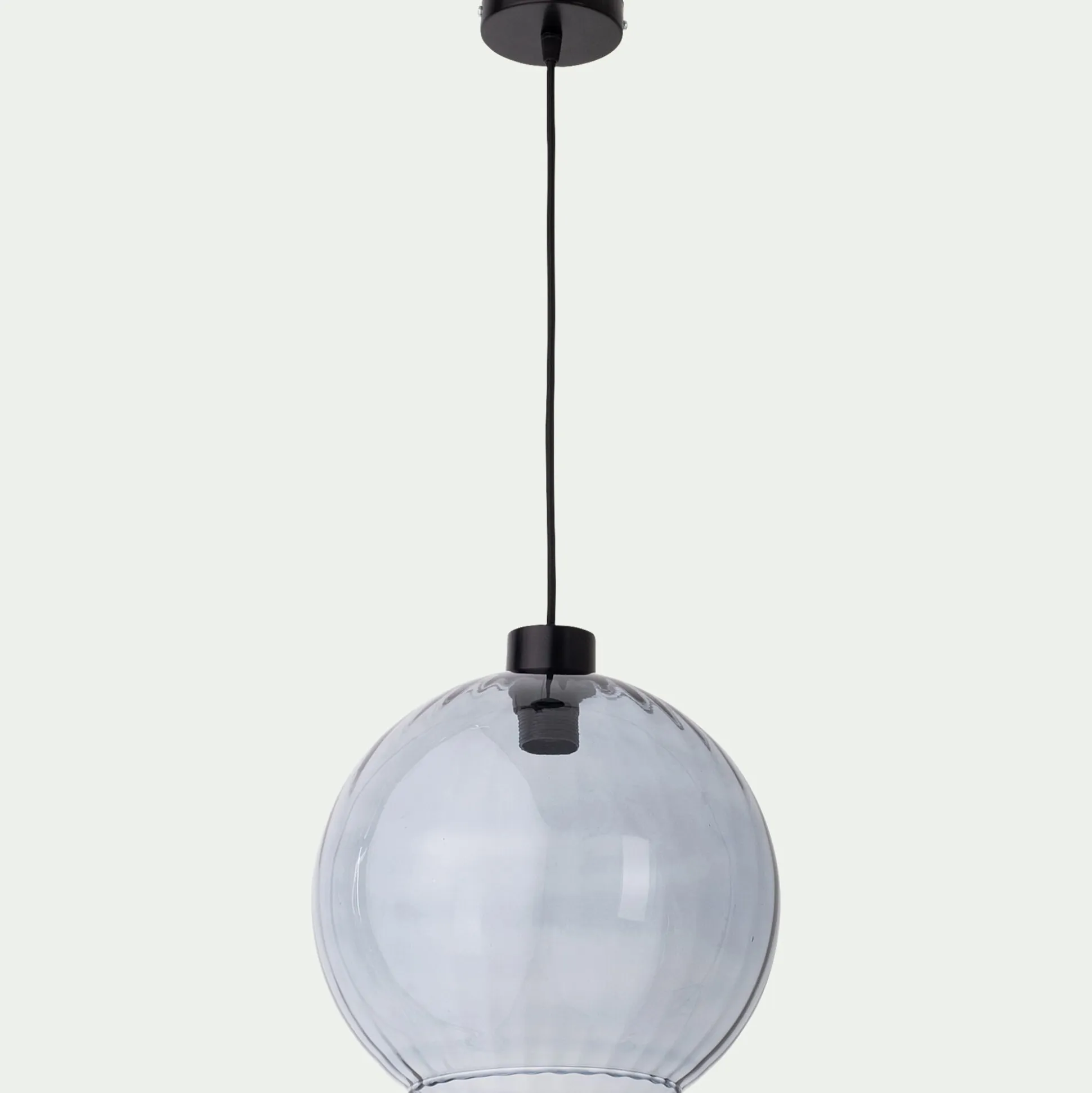 Suspension électrifiée en verre d30cm - bleu ciel