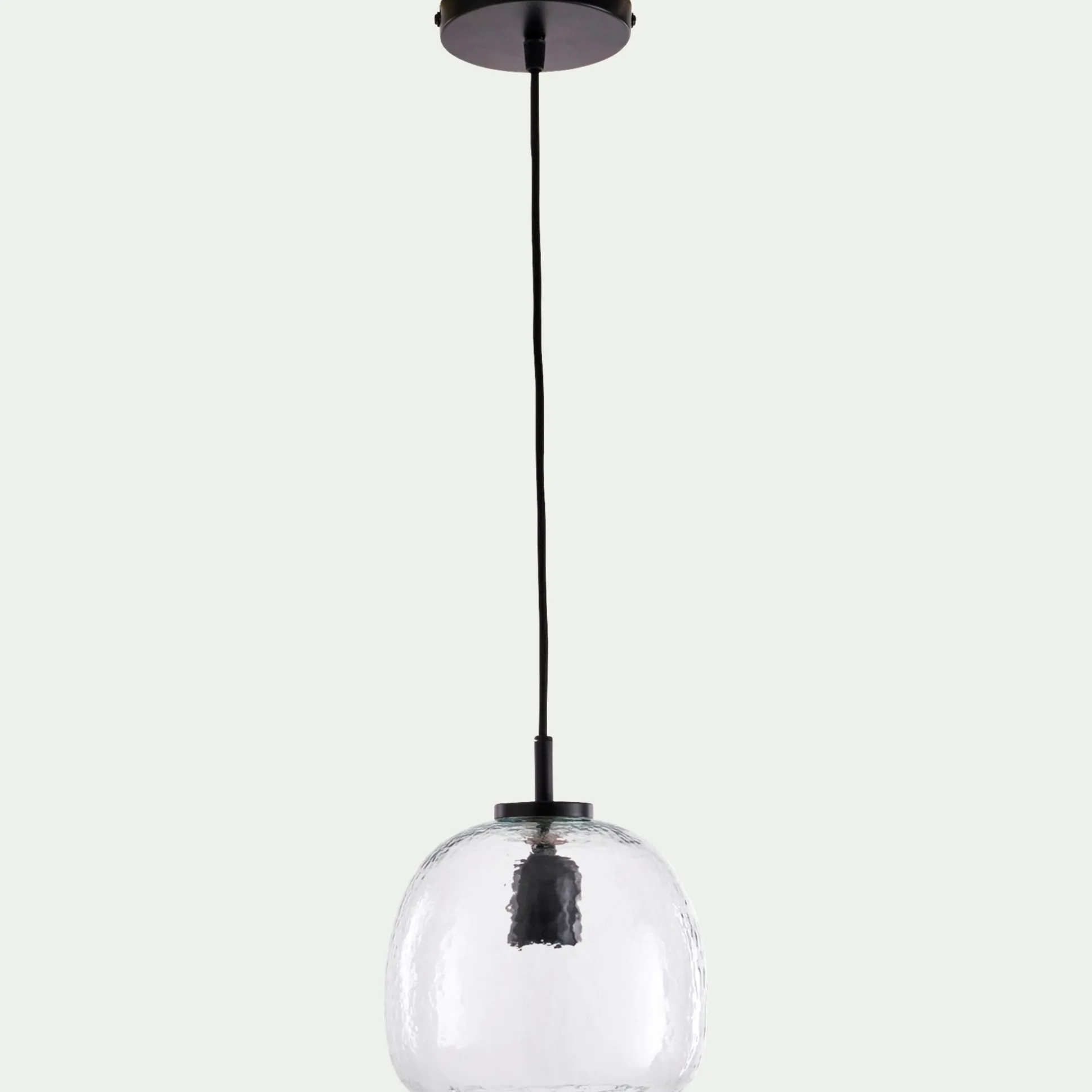 Suspension électrifiée en verre D20cm - transparent