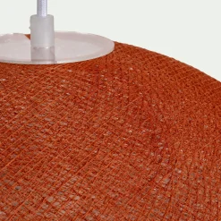 Suspension électrifiée globe en tissu D38cm - cuivre tanné