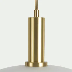 Suspension électrifiée à 3 globes en verre opalin H70cm - blanc