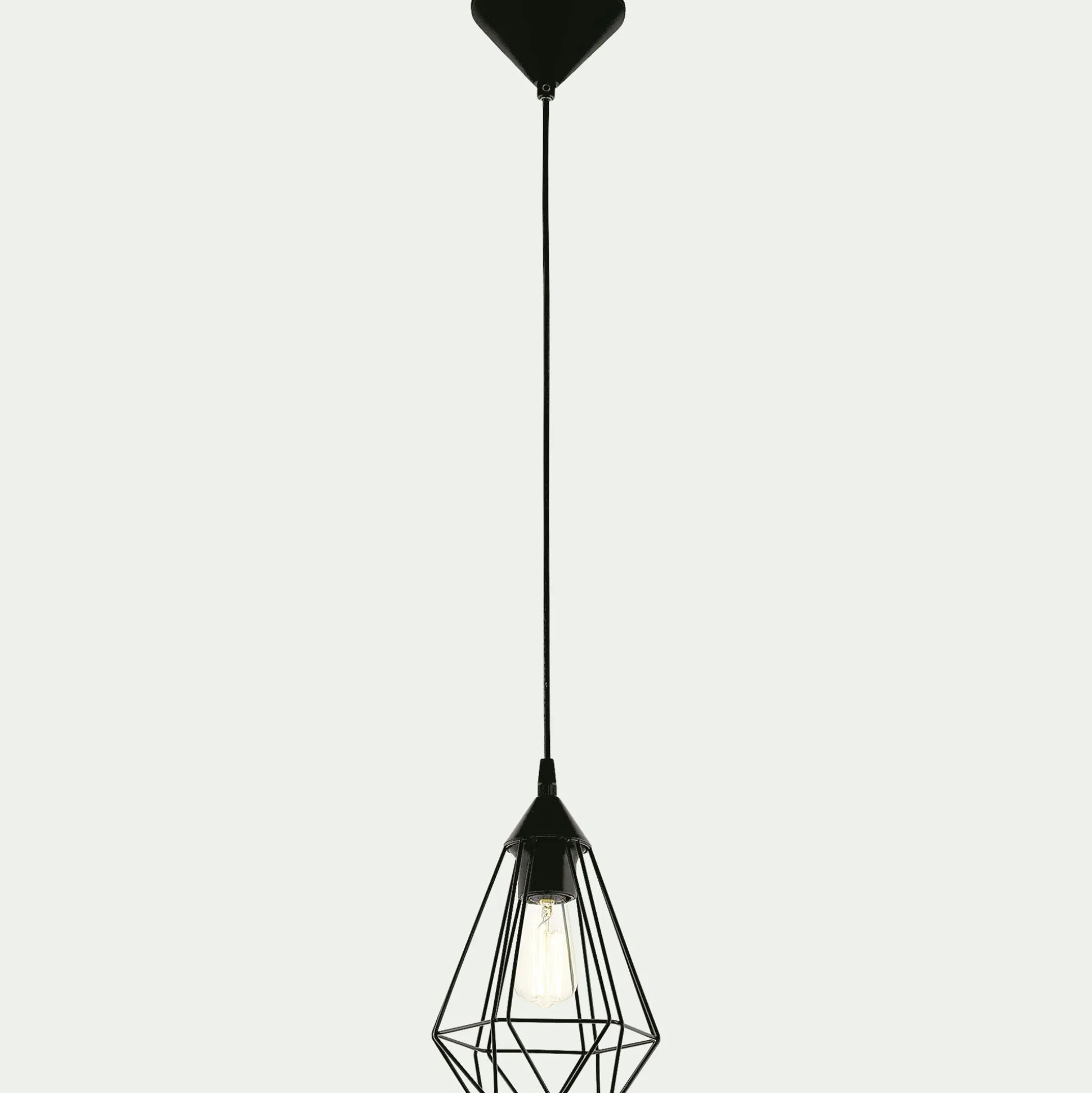 Suspension électrifiée géométrique E27 en acier D17,5cm - noir