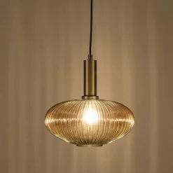 Suspension électrifié en métal et verre D30cm - doré