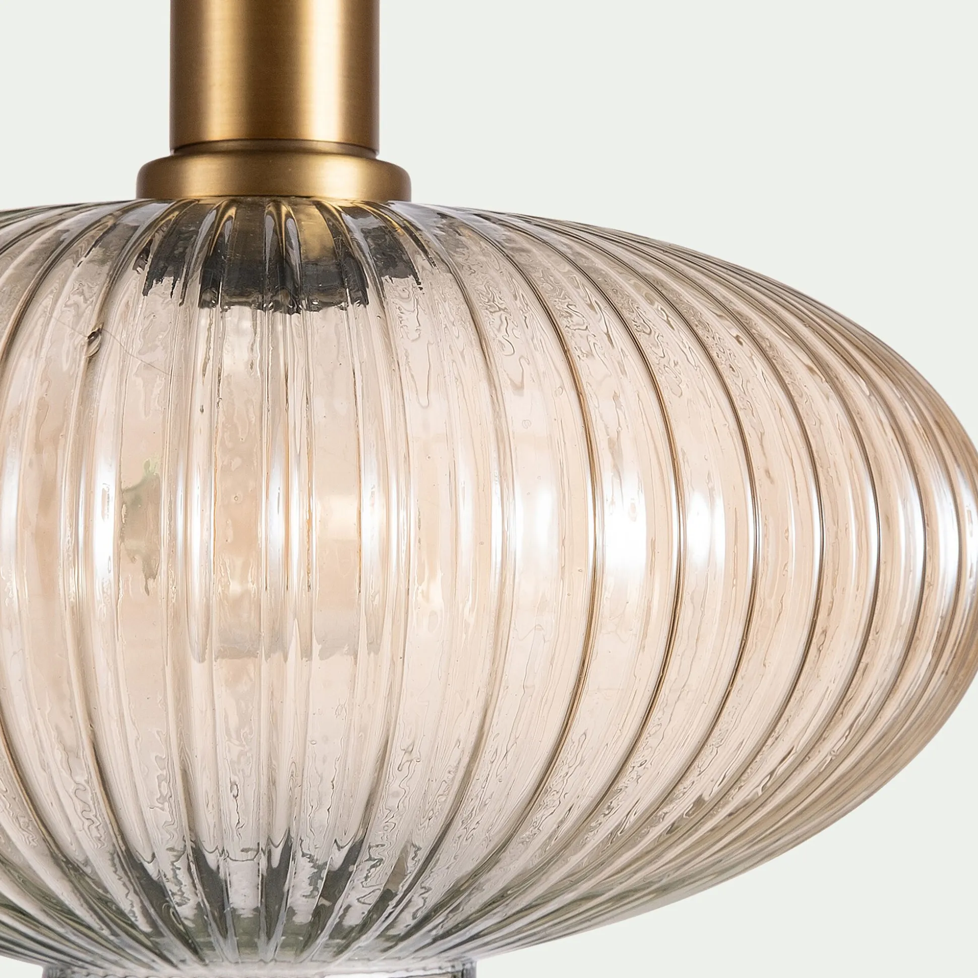 Suspension électrifié en métal et verre D30cm - doré