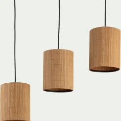 Suspension électrifiée triple en bambou L61cm - naturel