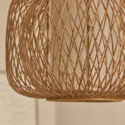 Suspension non électrifiée en bambou et papier D29cm - naturel