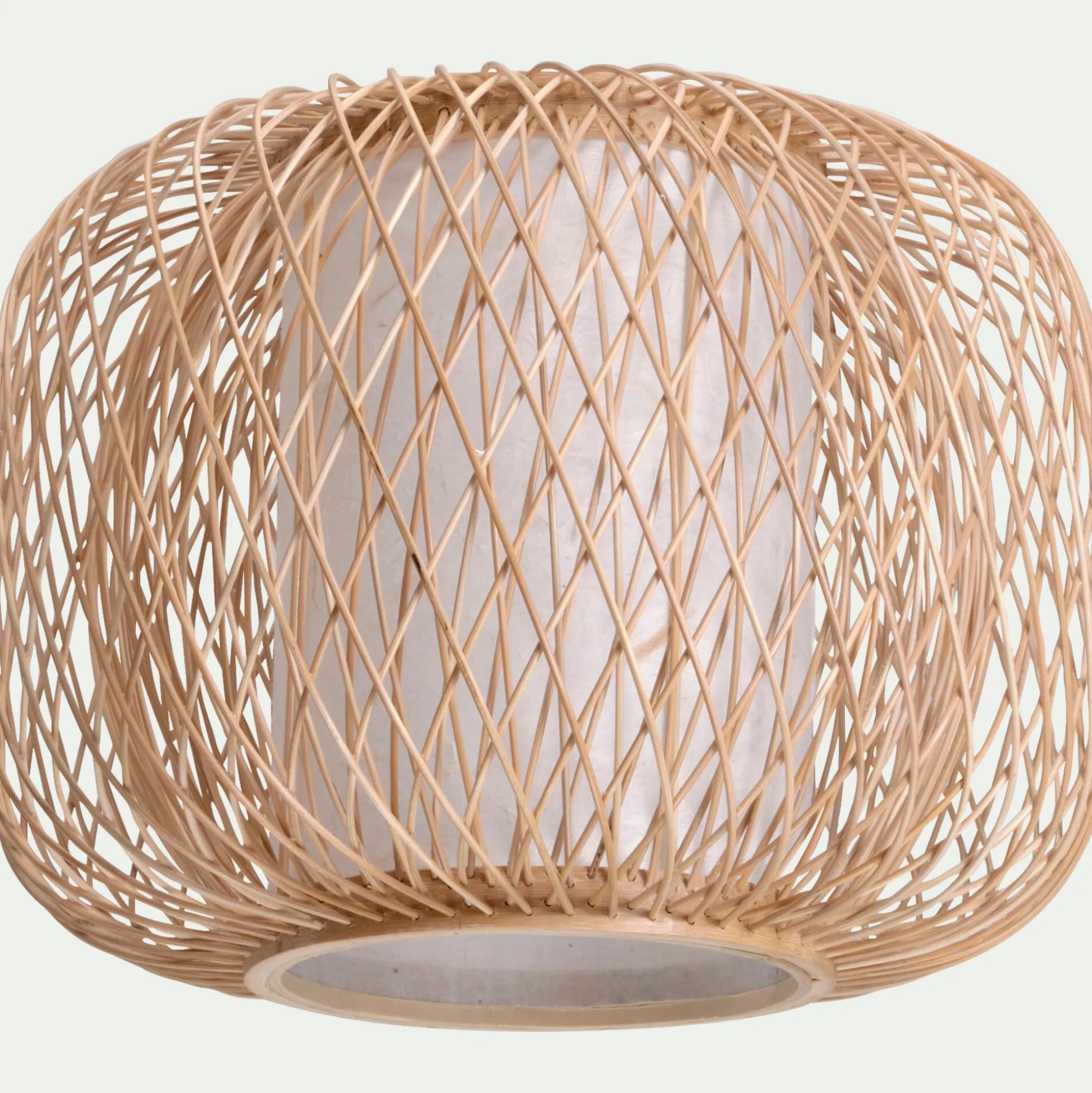 Suspension non électrifiée en bambou et papier D29cm - naturel