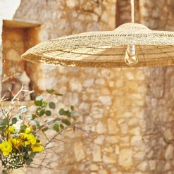 Suspension non électrifiée en jonc de mer D100cm - naturel