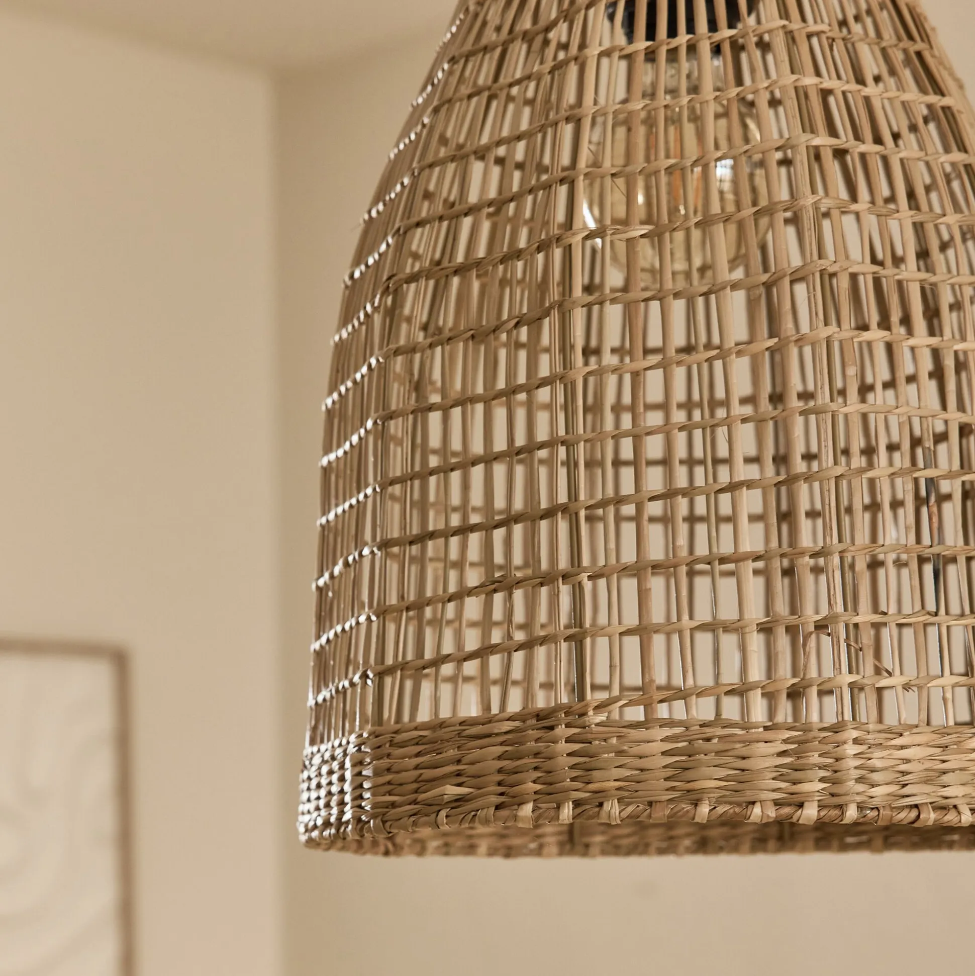 Suspension non électrifiée en jonc de mer D30cm - naturel