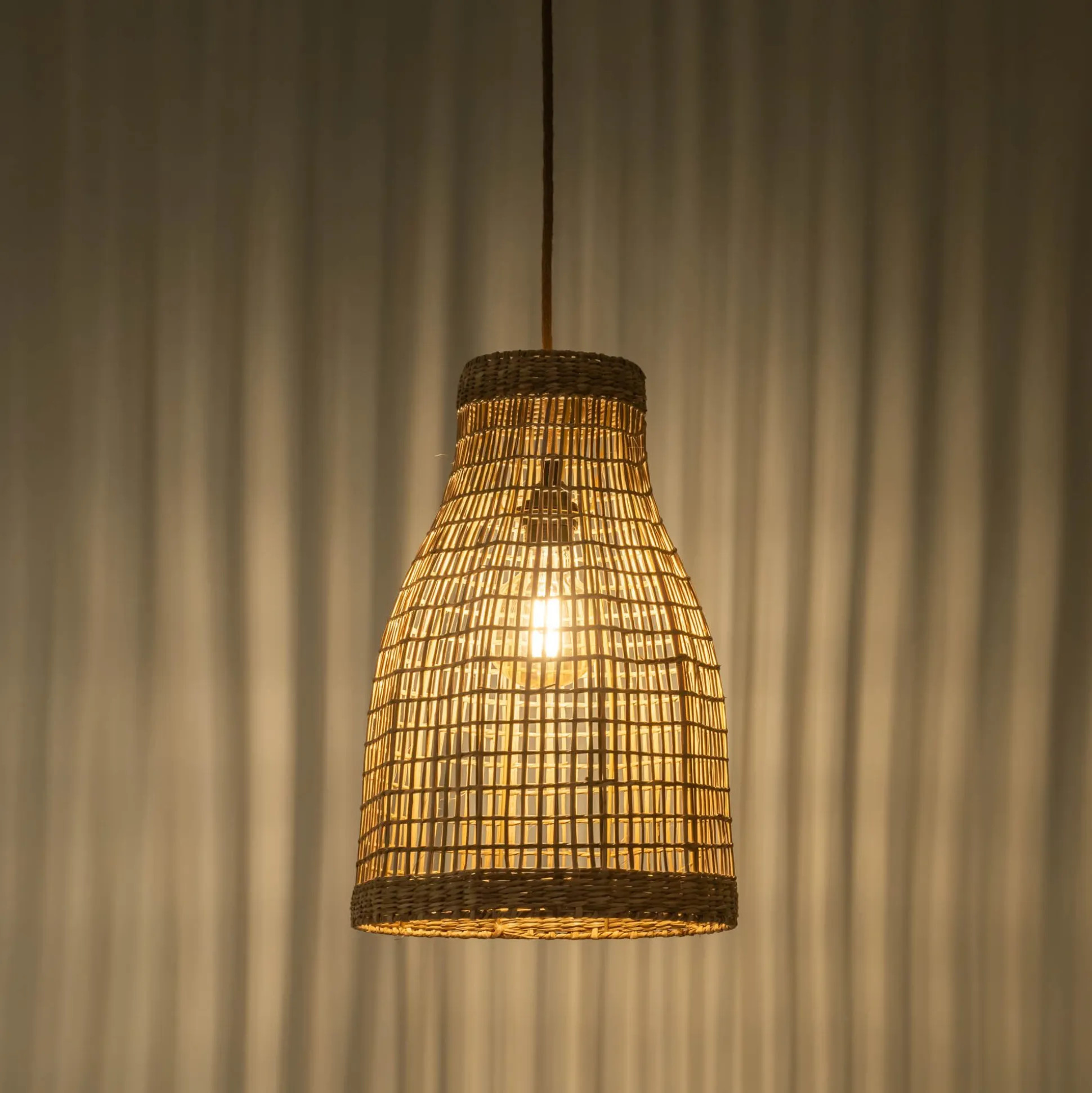 Suspension non électrifiée en jonc de mer D30cm - naturel