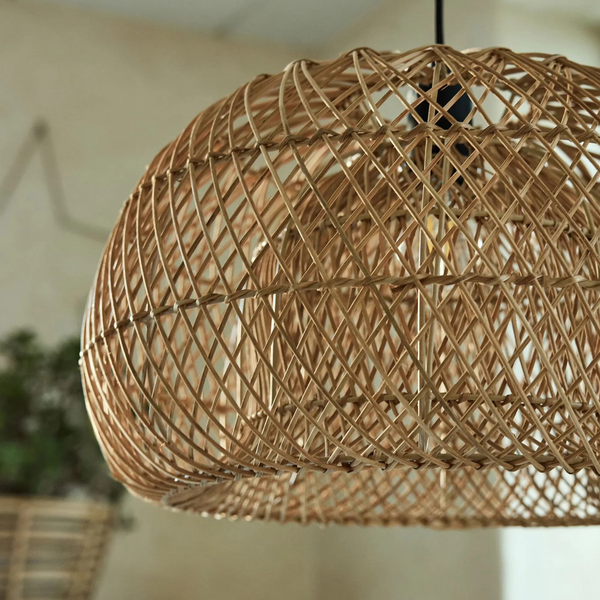 Suspension non électrifiée en rotin D50cm - naturel