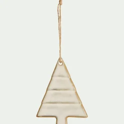 Suspension sapin déco de Noël en porcelaine - naturel (modèle aléatoire)