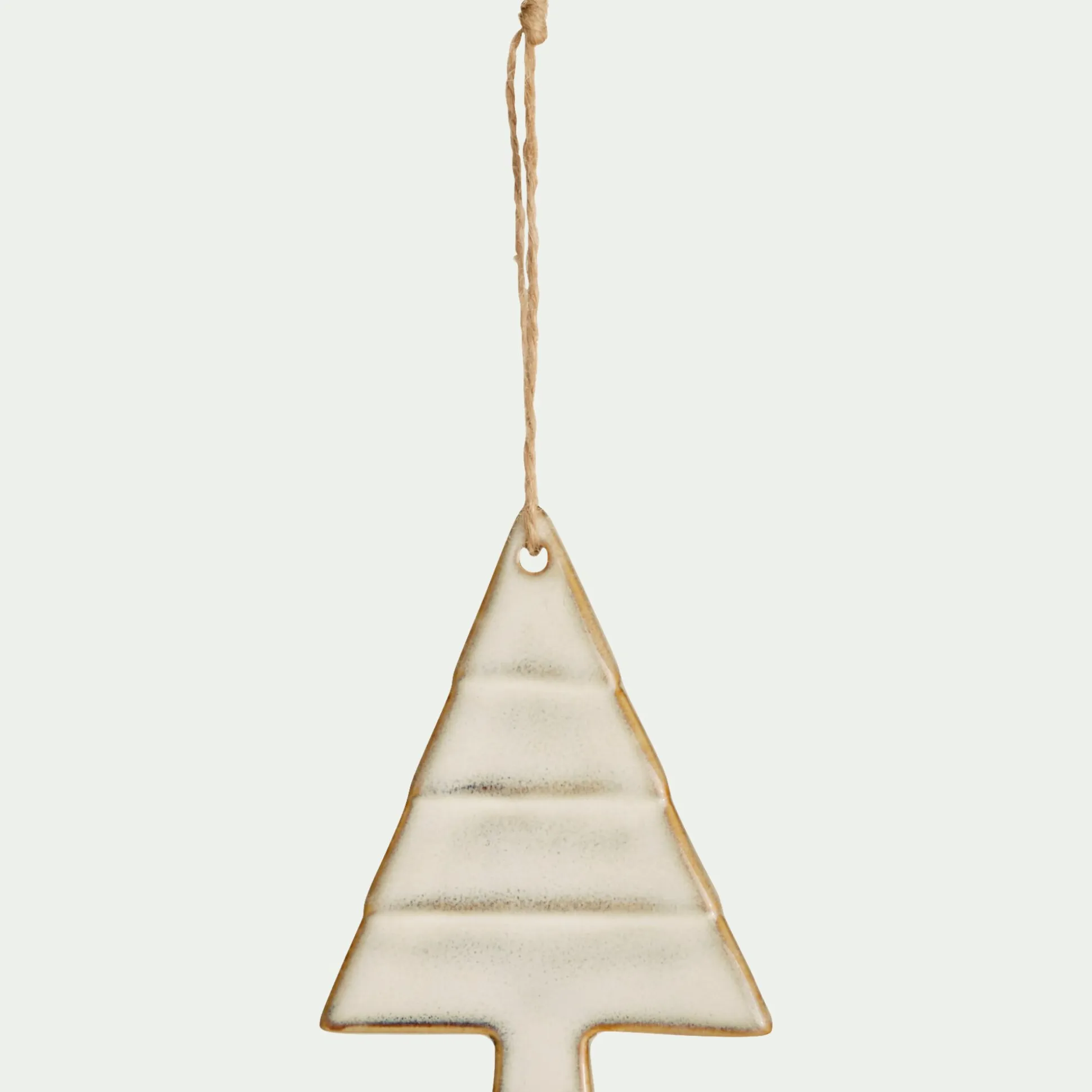 Suspension sapin déco de Noël en porcelaine - naturel (modèle aléatoire)
