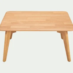 Table basse carrée en chêne massif - bois clair L75xl75xH35cm