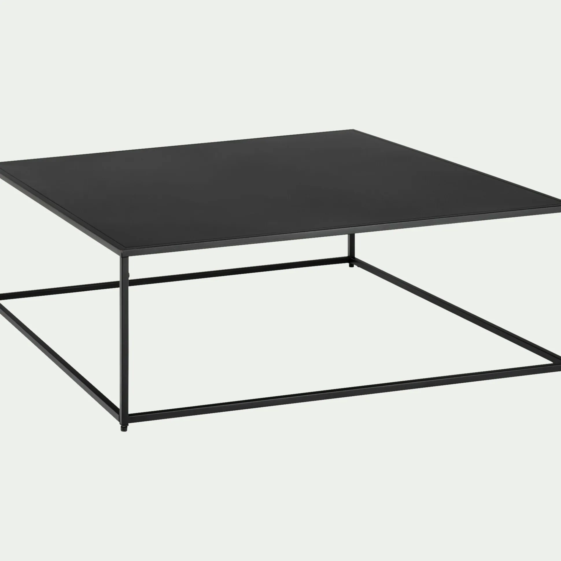 Table basse carrée en métal - noir 100x100cm