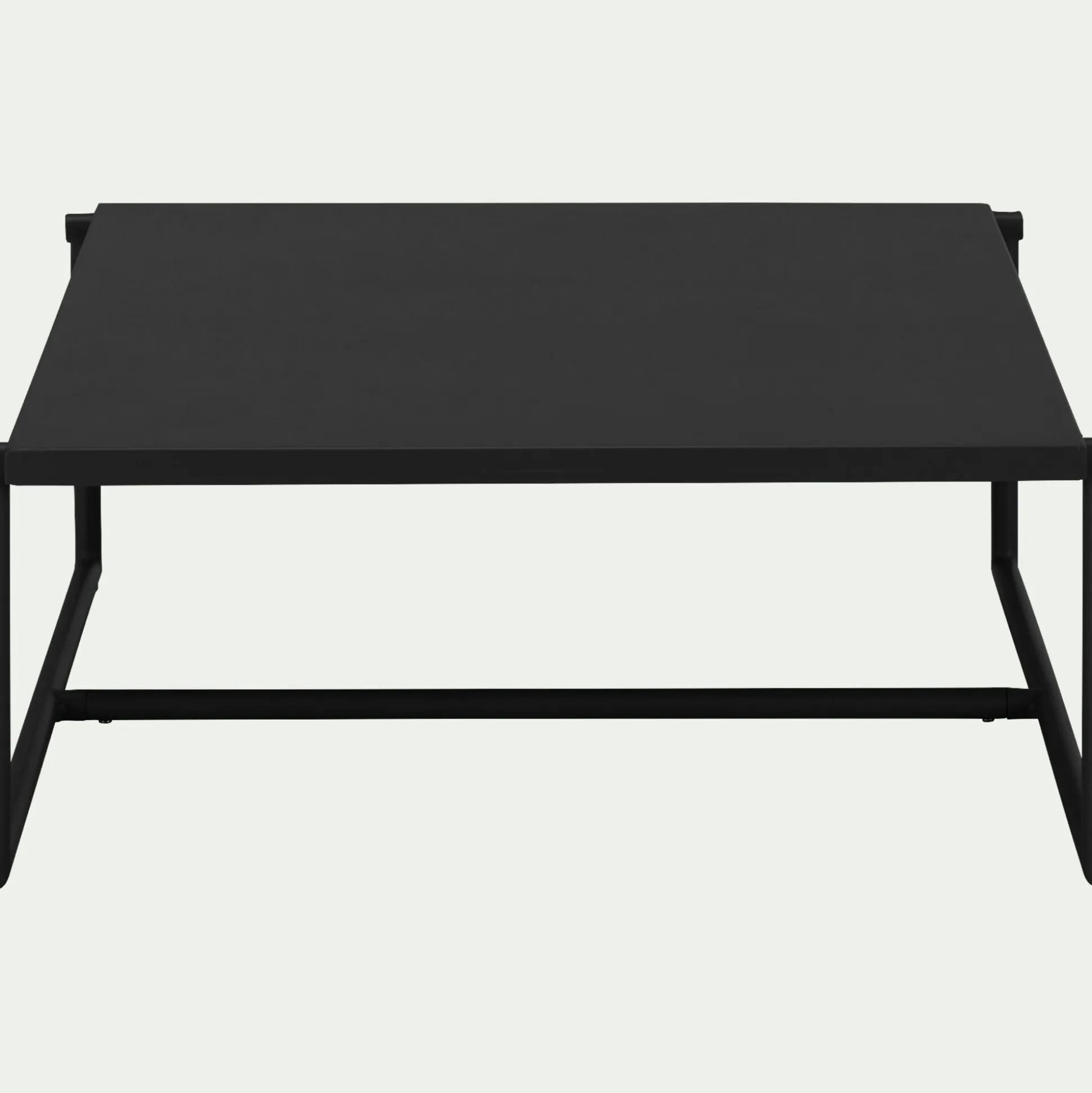 Table basse de jardin carrée en aluminium - noir