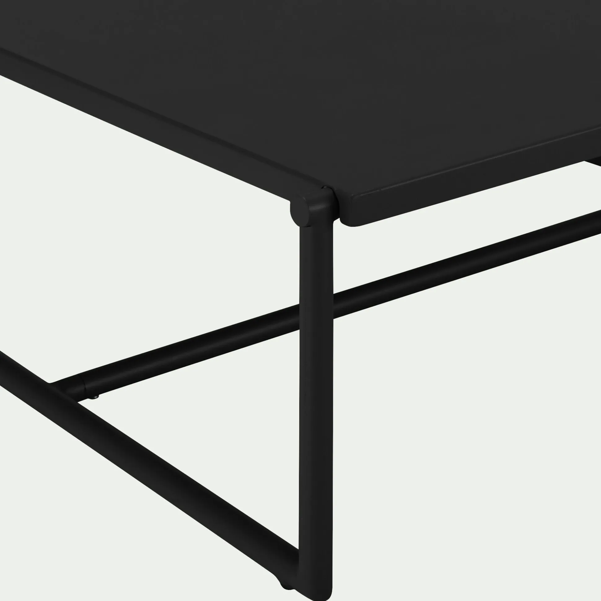 Table basse de jardin carrée en aluminium - noir