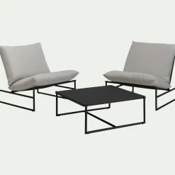 Table basse de jardin carrée en aluminium - noir