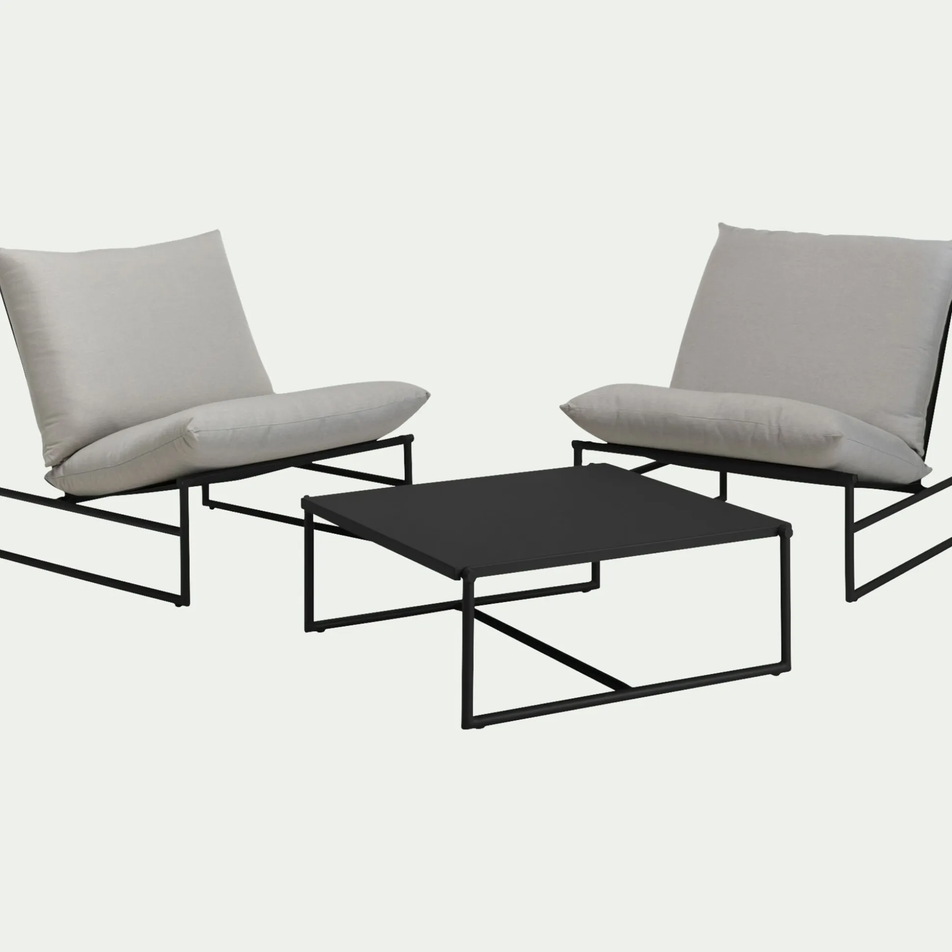Table basse de jardin carrée en aluminium - noir