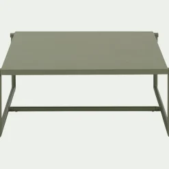 Table basse de jardin carrée en aluminium - vert cèdre