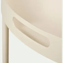 Table basse de jardin ronde en acier - beige roucas