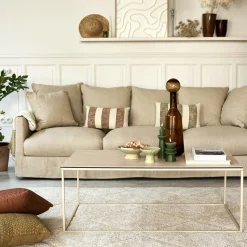 Table basse en travertin L110cm - beige