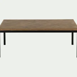Table basse rectangle en bois recyclé - bois foncé