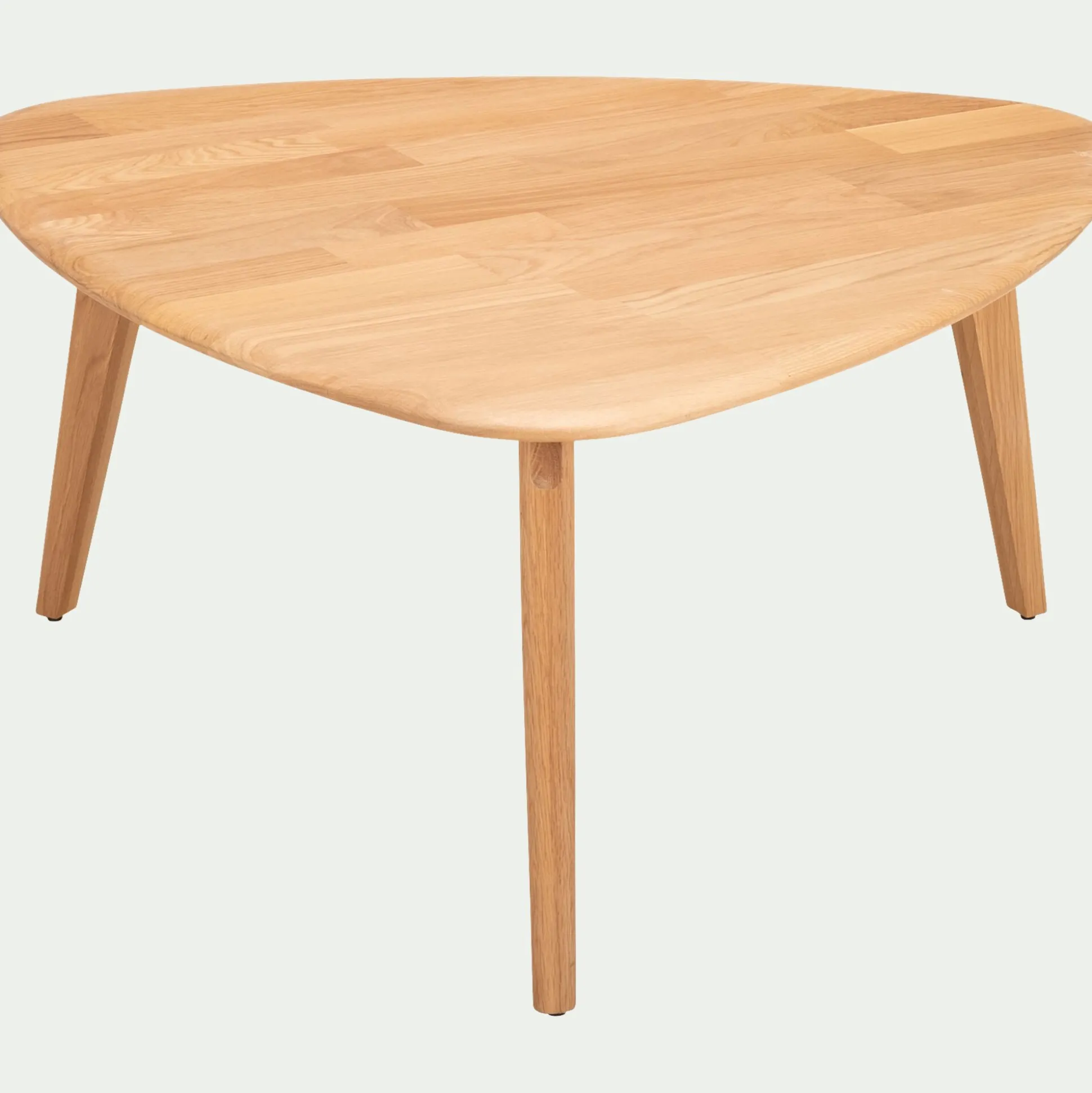 Table basse triangulaire en chêne massif - bois clair