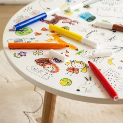 Table à colorier D50xH41,6cm - blanc