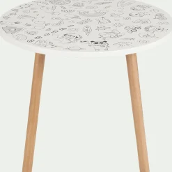 Table à colorier D50xH41,6cm - blanc