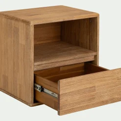 Table de chevet en bois d'acacia 1 tiroir L45xH45xP37cm - bois clair