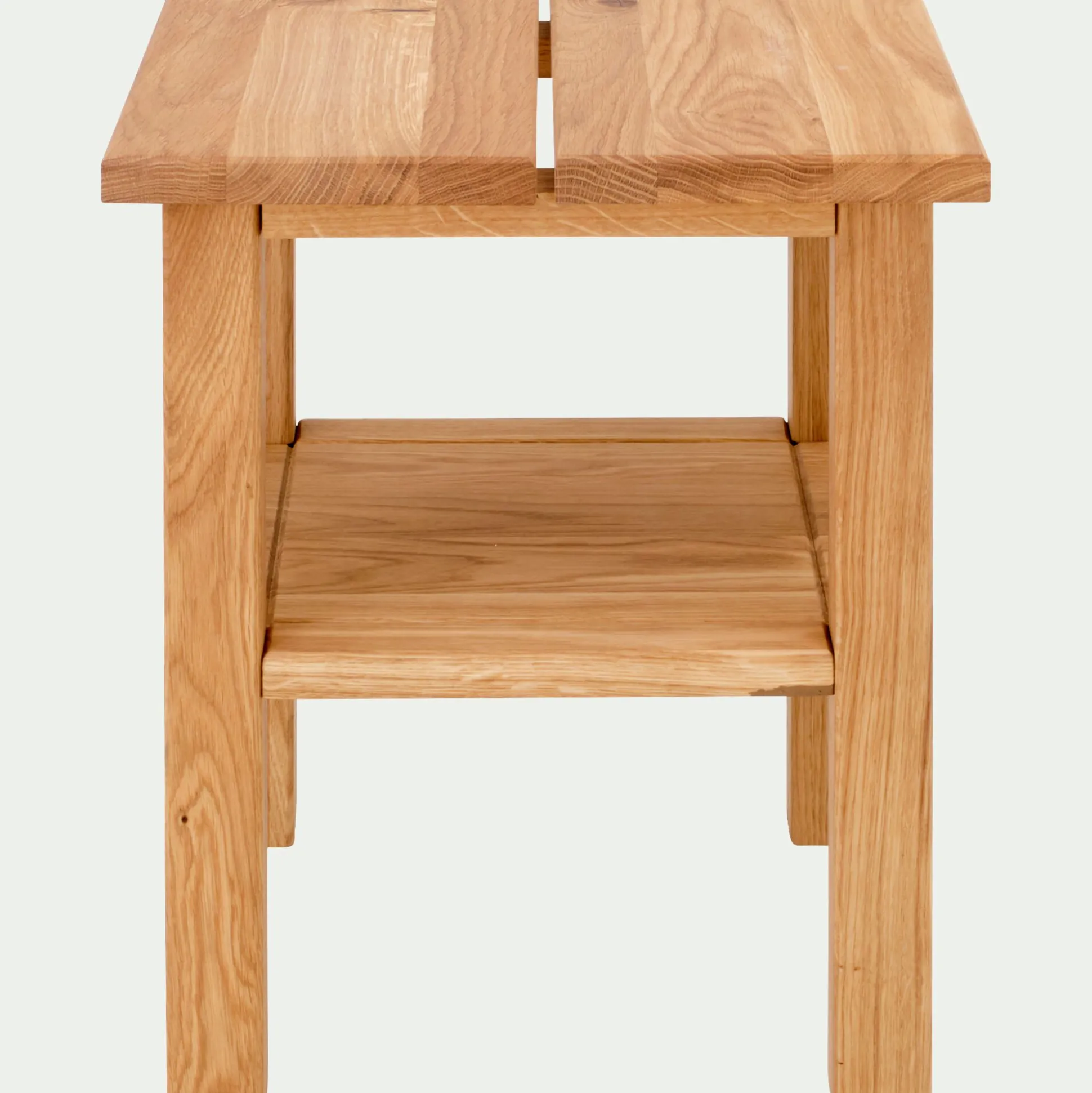 Table de chevet en chêne massif 1 tablette - bois clair