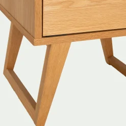 Table de chevet en plaqué chêne L45xl40xH48cm - bois clair