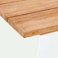 Table de jardin en teck et aluminium - bois clair (8 places)