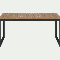 Table de jardin fixe en polywood et aluminium - bois clair (6 places)