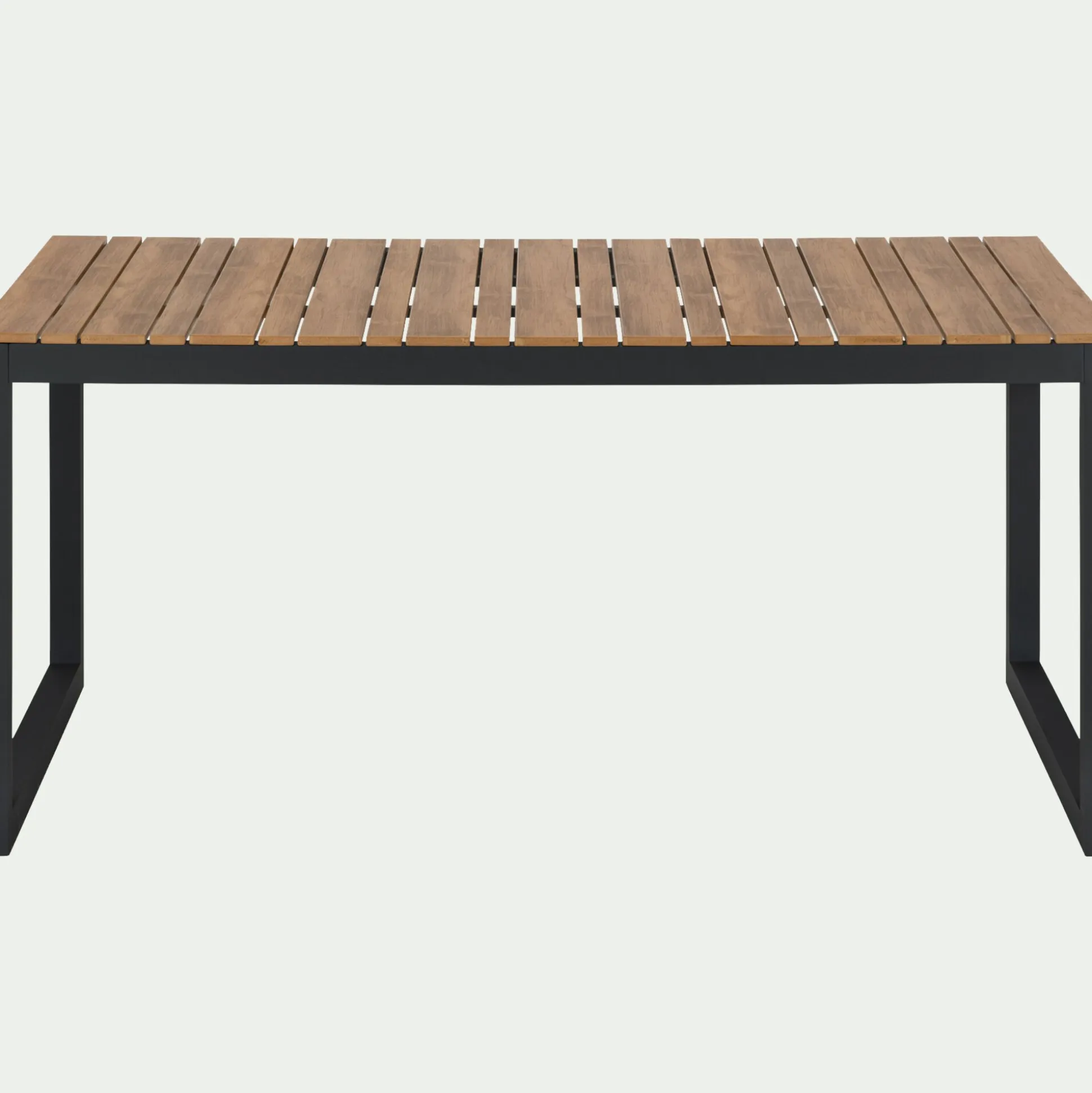 Table de jardin fixe en polywood et aluminium - bois clair (6 places)