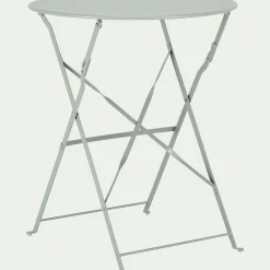 Table de jardin pliante en acier - vert olivier (2 places)