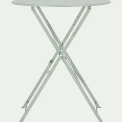 Table de jardin pliante en acier - vert olivier (2 places)