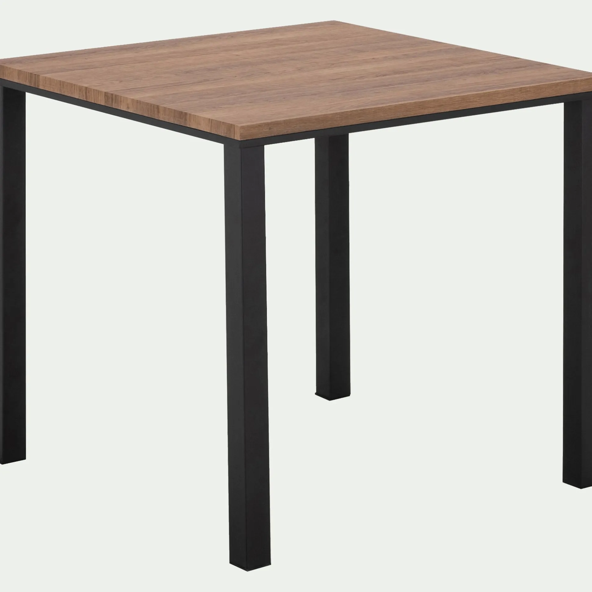 Table de repas carrée effet chêne - bois foncé (4 places)