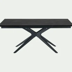 Table de repas extensible en céramique et métal - gris anthracite (10 à 12 places)
