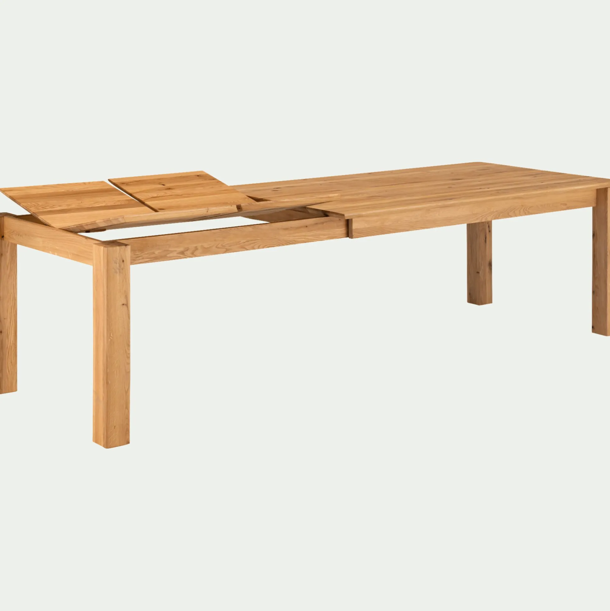 Table de repas extensible en chêne - bois clair (8 à 12 places)